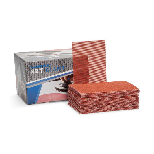 STARCKE NET GIANT Schleifstreifen 80x133 mm in Verpackung und gestapelt, Netzschleifmittel mit offenporiger Struktur