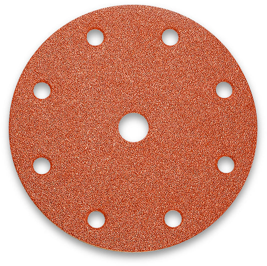 Sia Abrasives 1919 siawood+ Schleifscheibe mit 8 Löchern, orange, Draufsicht