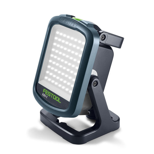 Festool Akku-Baustrahler SYSLITE KBS C mit LED-Panel, schwenkbar auf Ständer, Frontansicht
