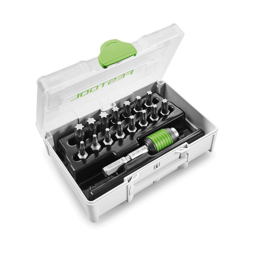 Festool Bit-Sortiment SYS3 XXS CE-TX BHS 60 mit 15 TX-Bits und magnetischem CENTROTEC Bithalter im Systainer