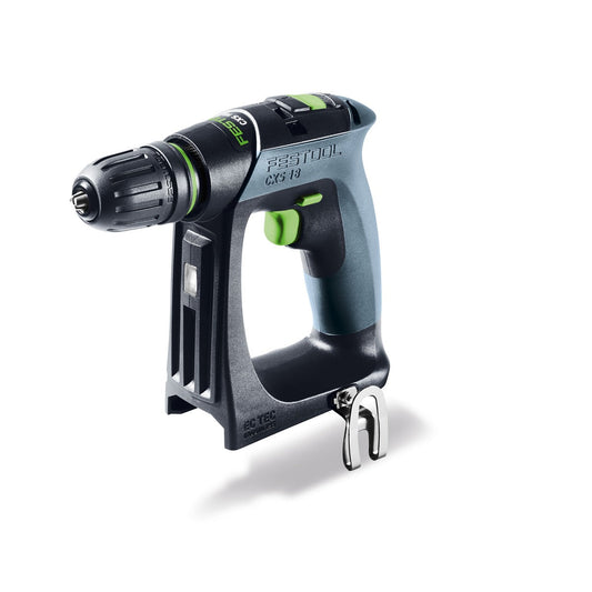 Festool CXS 18 Akku-Bohrschrauber in Seitenansicht mit ergonomischer C-Form, grünem Trigger und FastFix-Schnittstelle