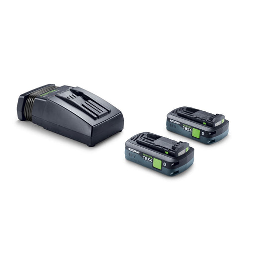 Festool Energie-Set 18V mit Schnellladegerät TCL6 und zwei Tabless Akkupacks TBX4, 4,0 Ah, 18V Lithium-Ionen
