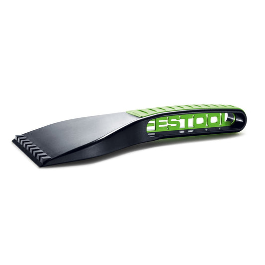 Festool Eiskratzer ICSC-FT1 mit ergonomischem TopGrip Griff in Dunkelblau und Grün, Seitenansicht