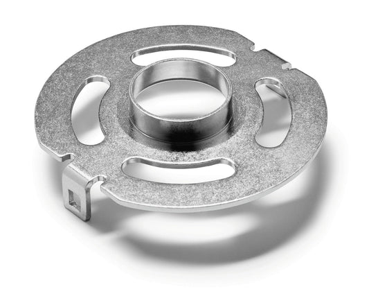 Festool Kopierring Metalloberfläche mit zentraler Öffnung und Befestigungselementen für Oberfräsen OF 1010 OF 1400 OF 2200