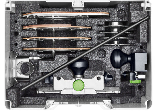 Festool ZS-OF 2200 Zubehör-Set im Systainer mit Kopierringen, Laufsohlen und Adapter für Oberfräse OF 2200.
