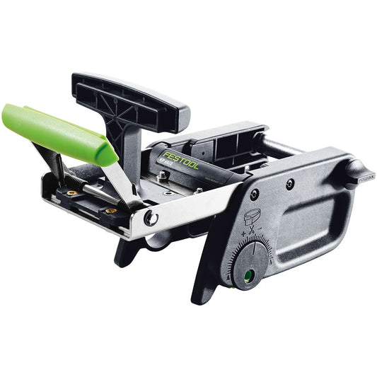 Festool KP 65/2 Kappgerät mit grünem Hebel und Feineinstellrad für Kantenhöhen bis 65 mm
