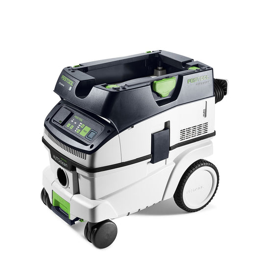 Festool Absaugmobil CLEANTEC CTL 26 EI AC mit AUTOCLEAN, Hauptansicht mit Bedienfeld und offnenem Behälter