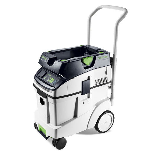 Festool CLEANTEC CTM 48 EI Absaugmobil mit 48 l Behälter, Rollen und Teleskopgriff, weiß-schwarz