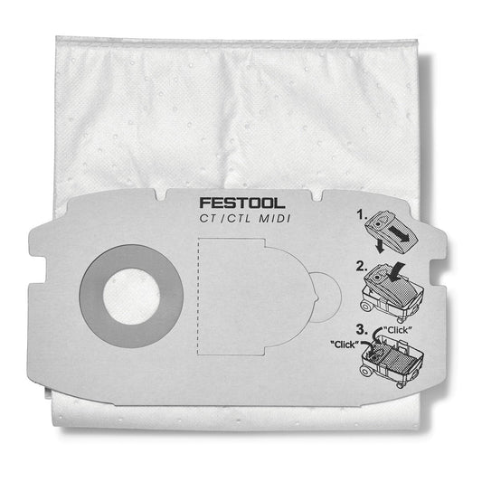 Festool SELFCLEAN Filtersack CT/CTL MIDI mit Anleitung und Einbauschritten