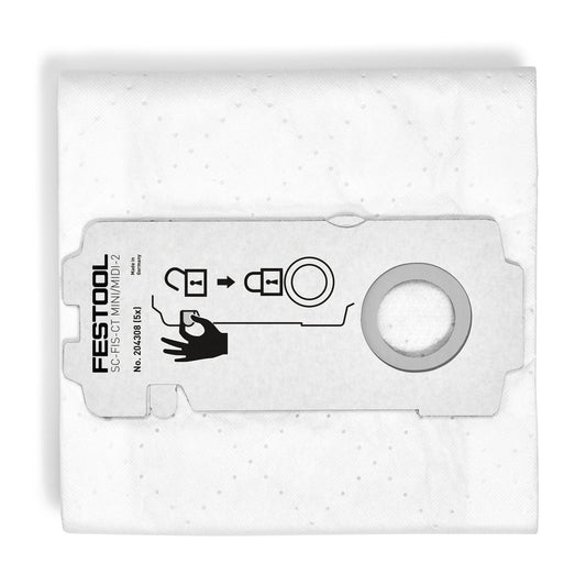 Festool SELFCLEAN Filtersack SC-FIS-CT MINI/2 mit Selbstreinigungsfunktion, Verpackung mit 5 Stück