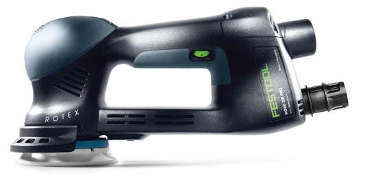 Festool ROTEX RO 90 DX FEQ-Plus Getriebe-Exzenterschleifer mit Schleifteller in Seitenansicht