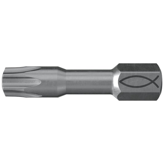 fischer Bit FMB II 1 in magnetischer Bithalterung, präzise Schraubarbeiten im Holzbau, optimale Kraftübertragung für fischer PowerFast und andere Schrauben.