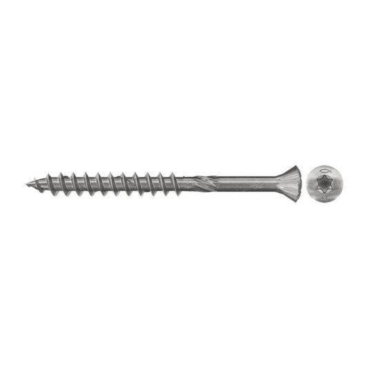 fischer Fassadenschraube FFSII-RT6 aus Edelstahl A2 mit 60°-Senkkopf, Antrieb Innenstern TX und Teilgewinde