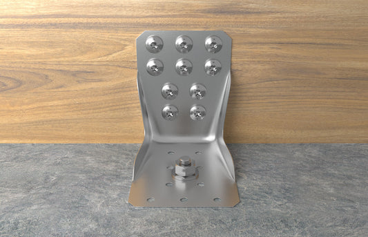 fischer Holzverbinderschraube PowerFast FPF-PT ZPF mit TX-Antrieb, Panhead Vorderansicht auf Holzoberfläche