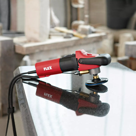 FLEX Nass-Steinpolierer LE 12-3 100 WET, PRCD im Einsatz nach abgeschlossener Arbeit