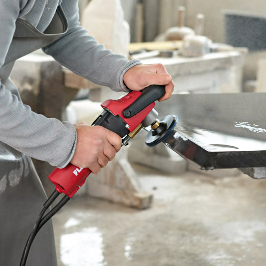 FLEX Nass-Steinpolierer LE 12-3 100 WET, PRCD Anwendung Nassschliff mit Diamantschleifpad