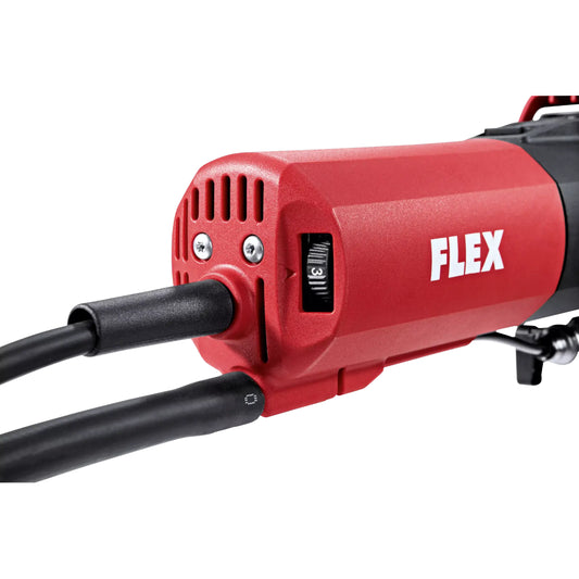 FLEX Nass-Steinpolierer LE 12-3 100 WET, PRCD Rückansicht mit Drehzahlwahlrad und Wasseranschluss