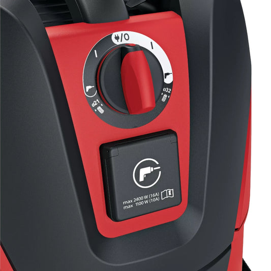 FLEX Sicherheitssauger VCE 22 M MC Ansicht des Bedienfelds mit Gerätesteckdose
