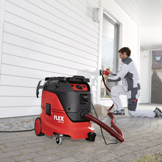 FLEX Sicherheitssauger VCE 33 M AC Anwendung Holzschliff mit Exzenterschleifer