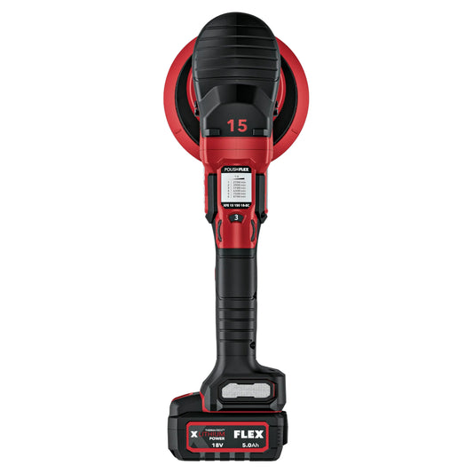 FLEX Akku-Exzenterpolierer XFE 15 150 18-EC Set Draufsicht - Schleiftitan.de
