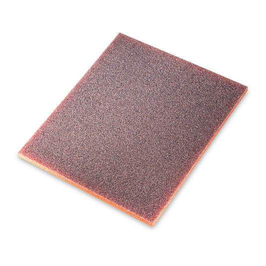 Sia 7979 siasponge flat Schleifpad mit Schaumstruktur in Rot-Orange, flexibles Schleifpad für Nass- und Trockenschliff.