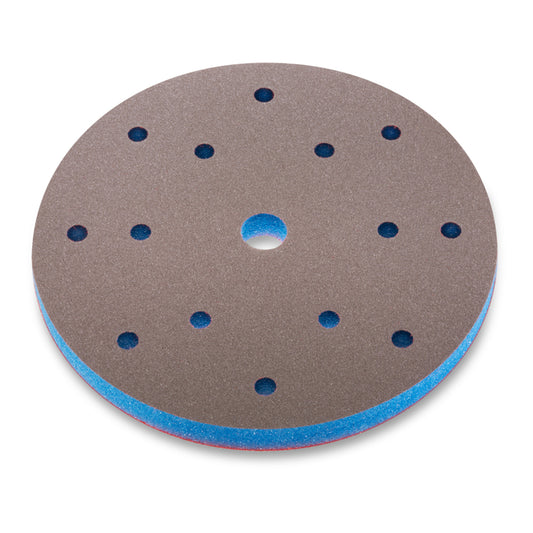 sia 7983 siasponge flex Schleifscheibe 15 Loch blau – flexible Schleifscheibe für präzises Feinschleifen auf Lack, Holz, Spachtel und Kunststoffoberflächen.