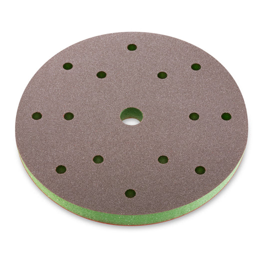 sia 7983 siasponge flex Schleifscheibe 15 Loch grün – weiche Schaumstoffscheibe für gleichmäßiges Schleifen von Lack, Holz und Spachteloberflächen.