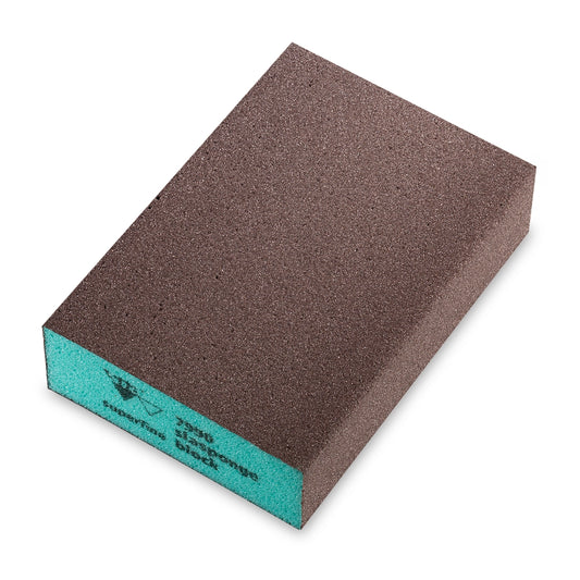 Sia 7990 siasponge block hart Schleifschwamm braun mit türkiser Beschichtung, vierseitig einsetzbar