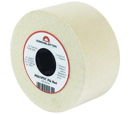 Eisenblätter POLY-PTX Filz Rad Merinofilz Polierscheibe Vollfilzmaterial Keilwelle